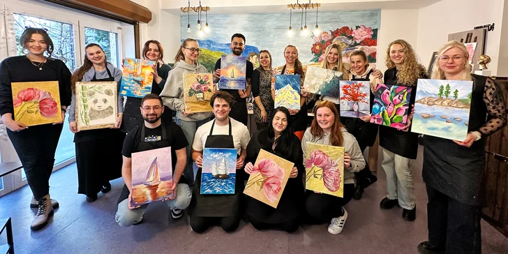 Art rande: romantický workshop malování akrylem i s lahví sektu a občerstvením