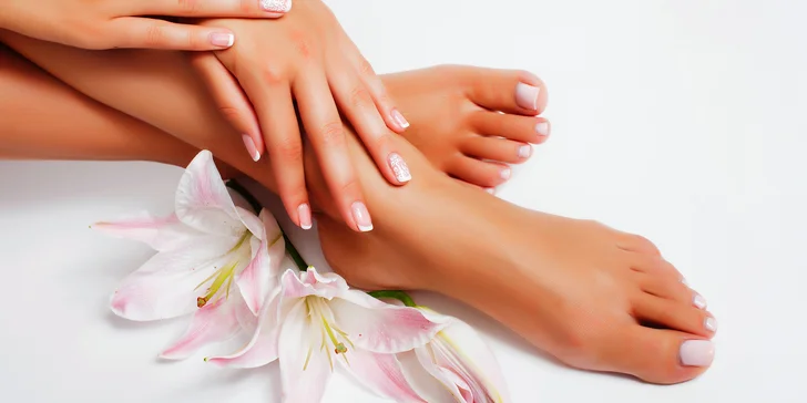 Relax a krásné nehty: manikúra s masáží rukou i mokrá pedikúra a peeling