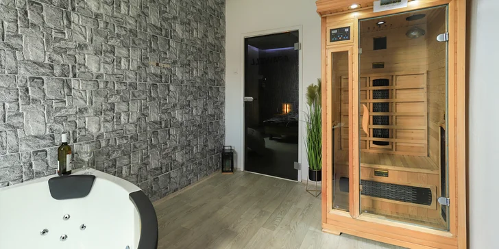 Romantika a relax na jihu Moravy: wellness apartmán s privátní vířivkou a saunou