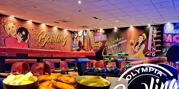 Retro bowling: 2 hod. až pro 8 hráčů vč. zapůjčení bot i 1 kg kuřecích řízečků