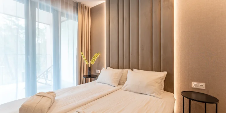 Nové apartmány u Baltu 15 min. od pláže: snídaně, bazény, vířivky a sauna