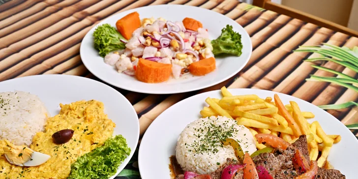 Peruánské menu o třech chodech pro 2 osoby: hlavní jídlo výběrem z 5 druhů