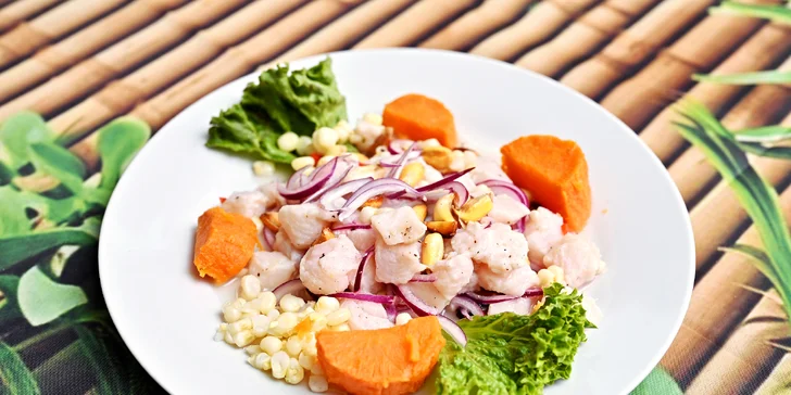 Peruánské menu o třech chodech pro 2 osoby: hlavní jídlo výběrem z 5 druhů