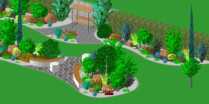 Okolí domu jako ze žurnálu: vizualizace zahrady od zkušených architektů