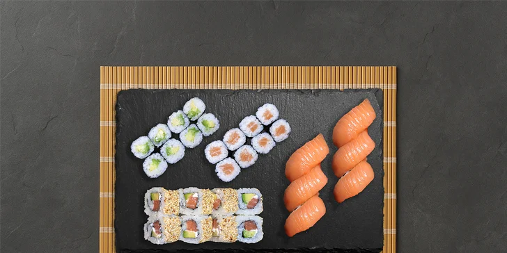 Sushi sety v restauraci Sun House: maki, nigiri i kalifornské rolky, 24–52 ks