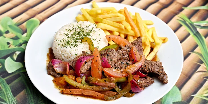 Peruánské menu o třech chodech pro 2 osoby: hlavní jídlo výběrem z 5 druhů