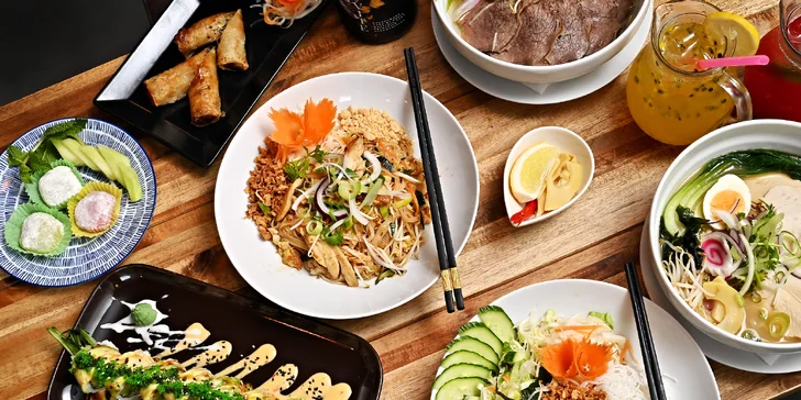 Otevřené vouchery na jídlo i nápoje v asijské restauraci: 500-1500 Kč