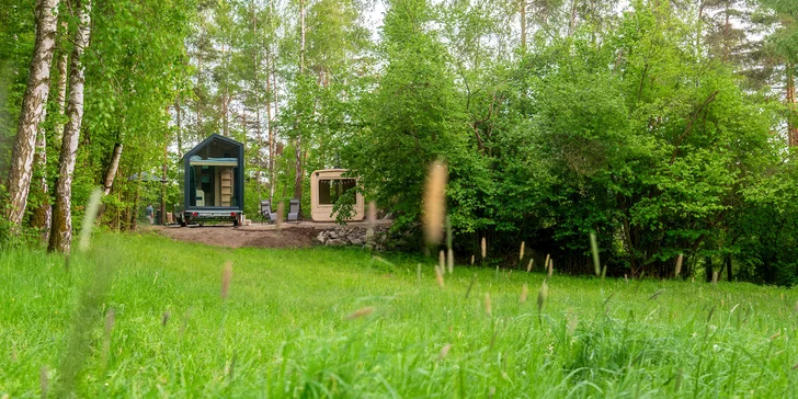 Tiny house na Vysočině: krásná lokalita na samotě, sauna, gril a komfortní vybavení