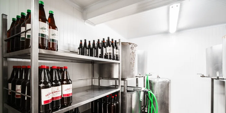 Prohlídka Heřmanického pivovaru s degustací mladých piv i jídlem pro 1 či 2 osoby