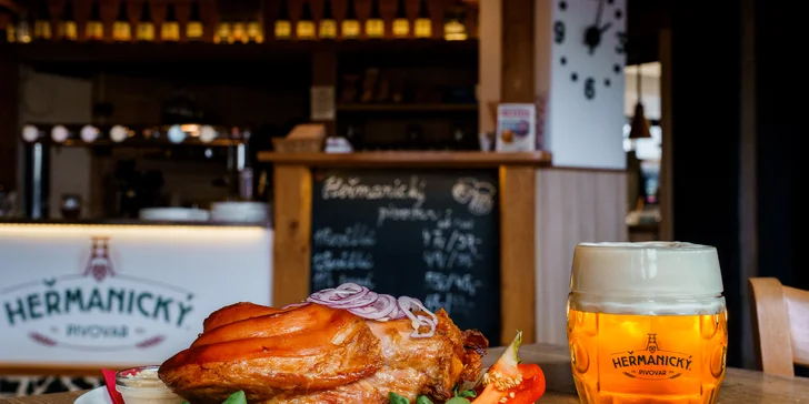Prohlídka Heřmanického pivovaru s degustací mladých piv i jídlem pro 1 či 2 osoby