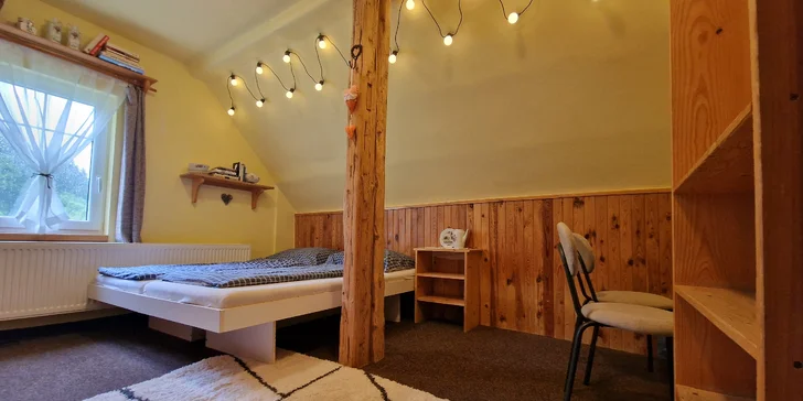 Horská chata v srdci Krkonoš: snídaně nebo all inclusive i privátní wellness, 2 děti zdarma