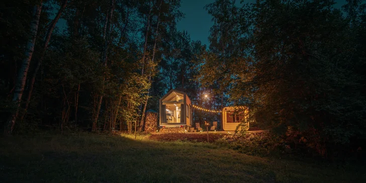 Tiny house na Vysočině: krásná lokalita na samotě, sauna, gril a komfortní vybavení