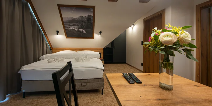 Rodinný penzión s nádherným výhľadom na Belianske Tatry: raňajky a neobmedzený wellness