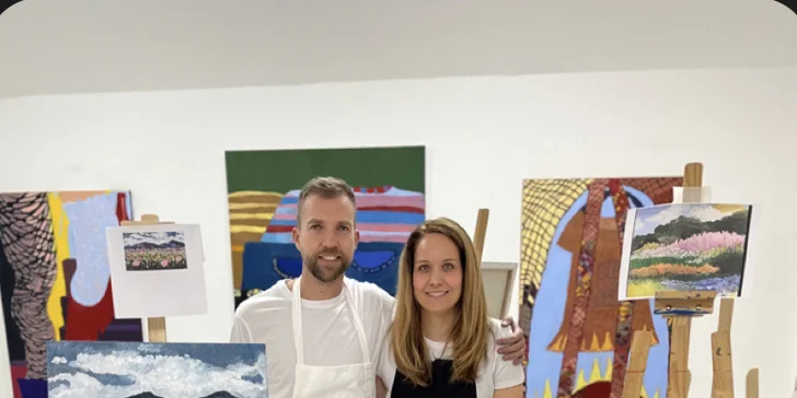 3hodinový workshop malby pro 1-2 osoby vč. welcome drinku a pomůcek