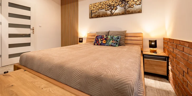 Relax apartmán: vlastní vířivka se slanou vodou, sauna i možnost snídaně
