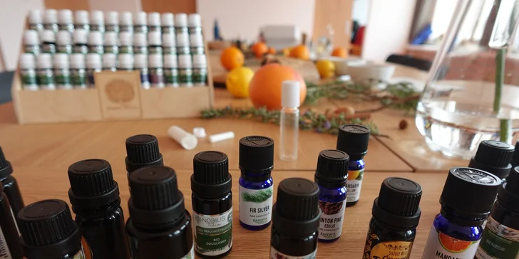 Kurzy: aromaterapie prakticky či prožitková aromaterapie vč. tvorby osobního parfému, pro 1 či 2 osoby