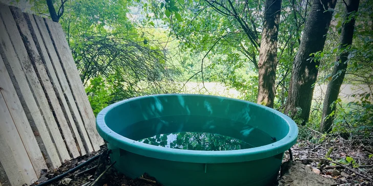 Vybavený treehouse na úpatí Krušných hor: terasa, houpací křesla i gril