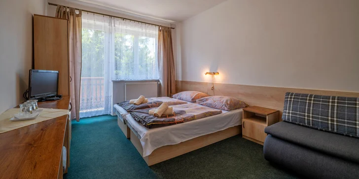 Jednoduchý horský hotel na Liptově až pro 4 osoby s polopenzí