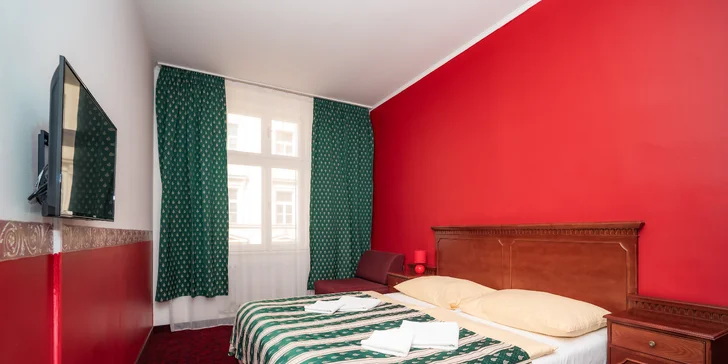 Komfortní hotel na Novém Městě s bufetovou snídaní pro 2–3 osoby
