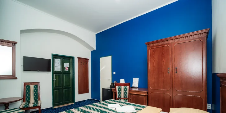 Komfortní hotel na Novém Městě s bufetovou snídaní pro 2–3 osoby