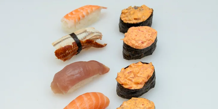 Sushi sety s až 40 kousky na odnos s sebou: s rybami, zapečené i se sýrem Philadelphia