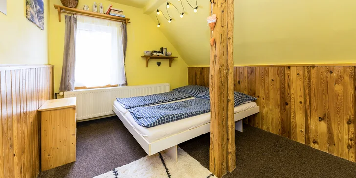 Horská chata v srdci Krkonoš: snídaně nebo all inclusive i privátní wellness, 2 děti zdarma