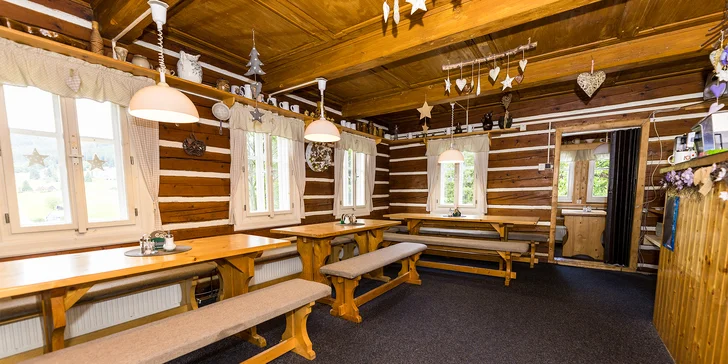 Horská chata v srdci Krkonoš: snídaně nebo all inclusive i privátní wellness, 2 děti zdarma