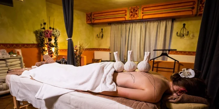 Božská relaxace: thajská relaxační a Bali masáž celého těla včetně párové varianty se saunou a sektem