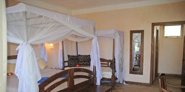 Letecky na Zanzibar: hotel Dongwe Club Vacanze**** s all inclusive a bazénem hned u pláže