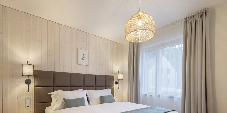 Luxusní dovolená v Jizerských horách: moderní apartmány až pro 7 osob, snídaně, privátní wellness