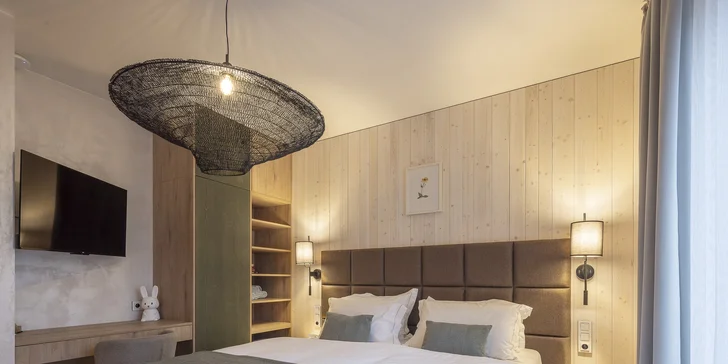 Luxusní dovolená v Jizerských horách: moderní apartmány až pro 7 osob, snídaně, privátní wellness