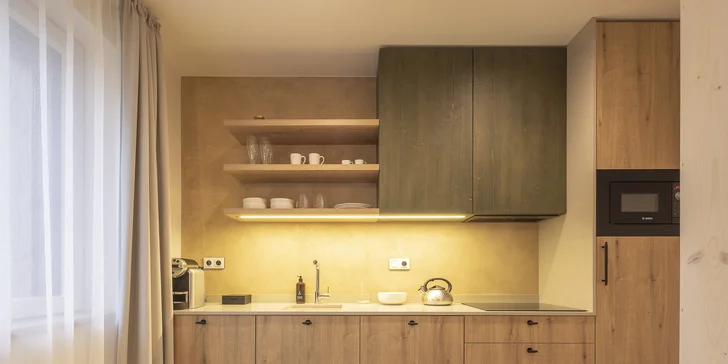 Luxusní dovolená v Jizerských horách: moderní apartmány až pro 7 osob, snídaně, privátní wellness
