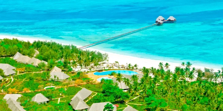 Letecky na Zanzibar: hotel Dongwe Club Vacanze**** s all inclusive a bazénem hned u pláže