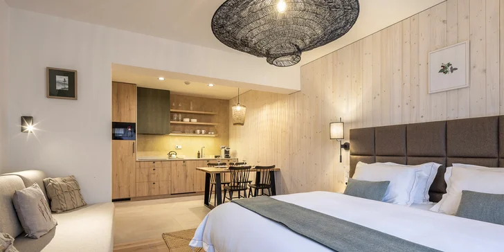 Luxusní dovolená v Jizerských horách: moderní apartmány až pro 7 osob, snídaně, privátní wellness
