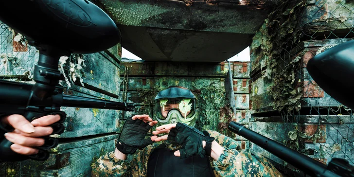 4 hodiny paintballu v Brně s komplet výbavou, kuličkami a občerstvením