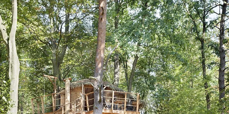 Romantický treehouse na Sázavě: plný minibar, možnost snídaně a božský výhled
