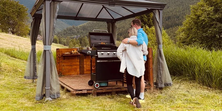 Zapůjčení grilu na 2 hodiny + grill balíček (maso, sýry, pečivo, omáčky)