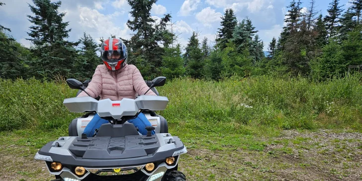 Pronájem terénní čtyřkolky na 1 až 8 hodin, možnost instruktora i spolujezdce