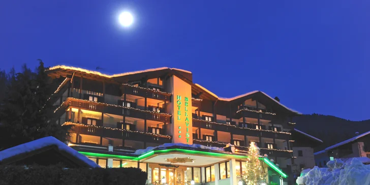 Na lyže do Pinzola: hotel blízko sjezdovky, polopenze, zábavný program a slevy do wellness