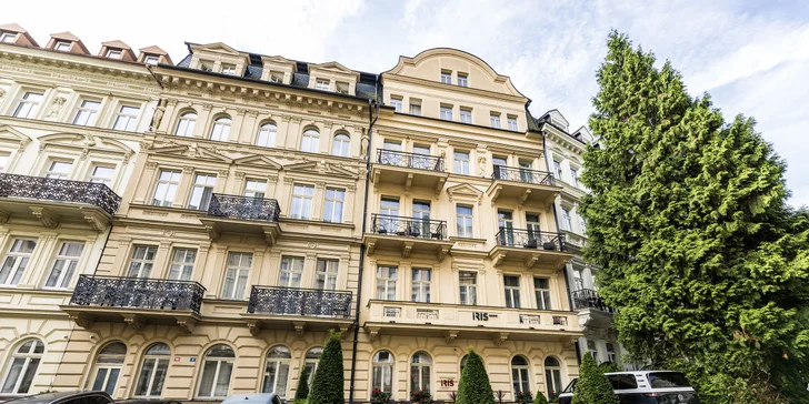 4* hotel jen 2 min. od kolonády: jídlo, neomezený wellness i procedury