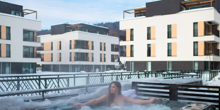 Moderní resort v polských Beskydech: apartmán s kuchyňkou, jídlo a neomezený wellness