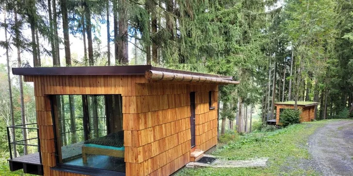 Romantický únik do šumavských lesů: plně vybavený tiny house, snídaně v penzionu