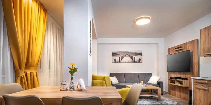 Pohoda na Liptově s bazénem a wellness: apartmán s kuchyňkou až pro 4 osoby