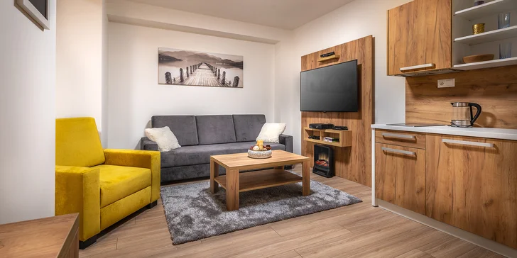 Pohoda na Liptově s bazénem a wellness: apartmán s kuchyňkou až pro 4 osoby
