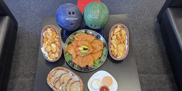 Talíř řízků o váze 0,5 nebo 1 kg i s hodinou bowlingu až pro 8 osob
