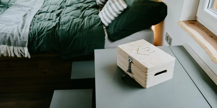 Vybavený tiny house na kraji Šumavy pro dvě osoby s venkovním posezením