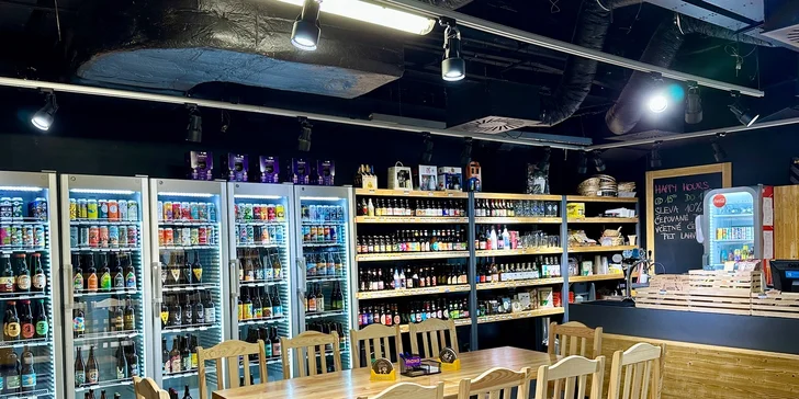 Dobré pivo i klobásky: otevřený voucher v hodnotě 500 a 1000 Kč do Pivotéky DBK