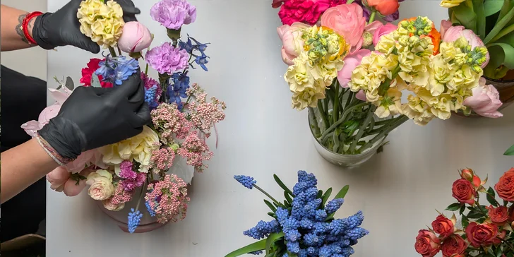 Workshop vázání květin, tvorby flower boxu či květinových ozdob, pro 1 či 2 osoby