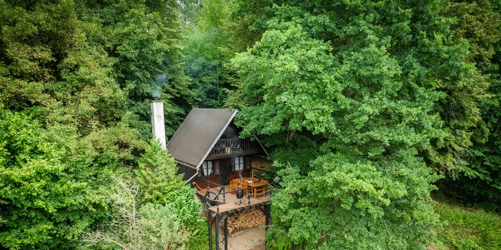 Pobyt v malebné wellness chatě u lesa: sauna, vířivka i zapůjčení lodičky