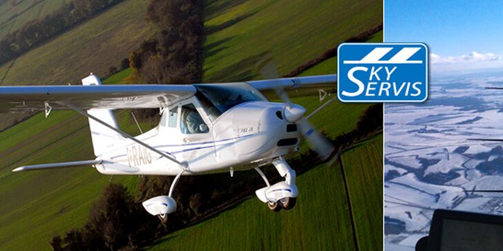Vyzkoušejte si pilotování moderního malého letounu! Instruktáž, celých 20 nebo 30 minut ve vzduchu i možnost přejít do letecké školy.